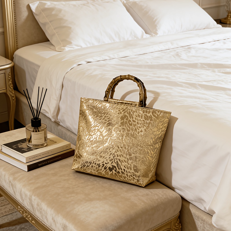 Xl Luxury Bags - Sac fourre-tout en jacquard doré métallisé